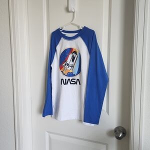 NASA Kids Long Sleeve Tee - Blue and White
